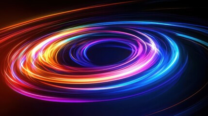A vibrant swirl of colorful light creating a dynamic, abstract design.
