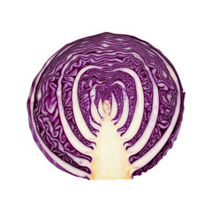 Obraz premium Sliced Purple Cabbage, Fresh Vegetable, Layered Cabbage Illustration, Healthy Food Graphic, Culinary Ingredient