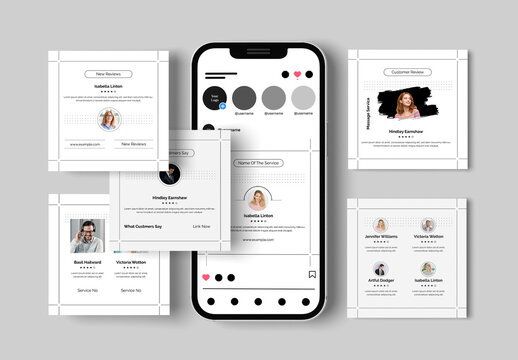 Trendy Customer Review Social Media Post Layout