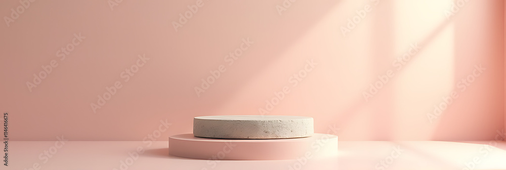 Aufkleber A display platform showcasing a top sandstone product on a soft pastel colored background for visually appealing presentation purposes._00002_