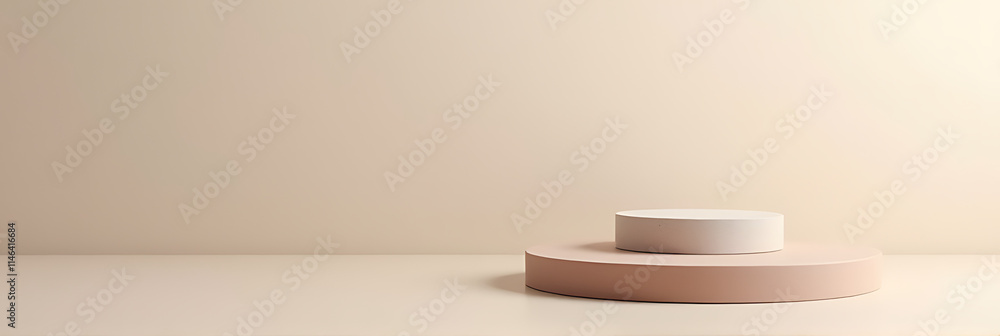Poster A display platform showcasing a top sandstone product on a soft pastel colored background for visually appealing presentation purposes._00001_