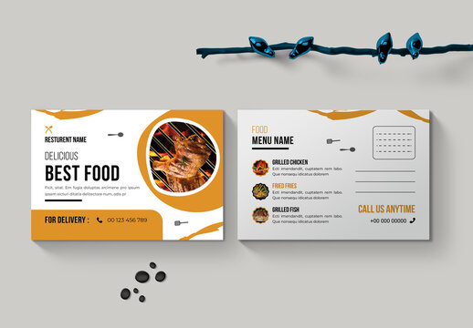 Modern Restaurant Post Card Design