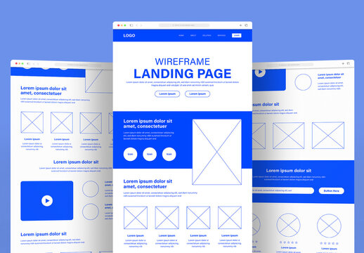 Minimal Corporate Website Wireframe Landing Page UI UX Layout