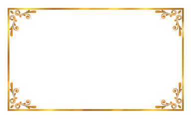 ゴールドフレーム　枠　素材　飾り枠　飾り罫　囲み　キラキラ　高級感　豪華　エレガント　クラシック　アンティーク　おしゃれ　シンプル　光る　飾り　見出し　タイトル　四角　白背景　白バック　透過