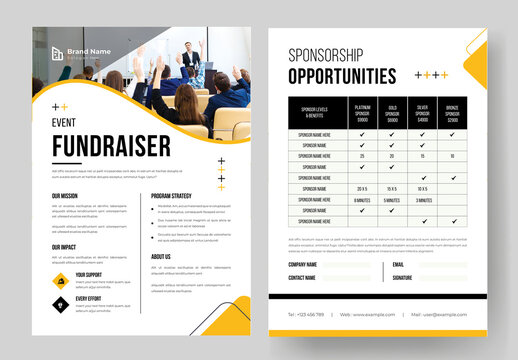Event Fundraiser And Sponsorship Opportunities Flyer Template