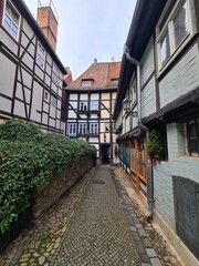 die schöne Höllengasse in Quedlinburg, Sachsen - Anhalt