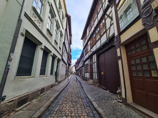 eine schöne Gasse in Quedlinburg, Sachsen - Anhalt
