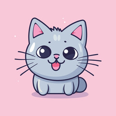 Elegant Silhouette Of A kitty Vector Illustration