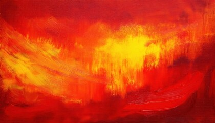 Fototapeta premium Vibrant Abstract Art Banner Featuring Bold Red and Yellow Brush Strokes Evoking Passion and Energy. Ideal for Creative Projects, Artistic Displays, or Inspiring Visual Backdrops