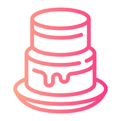 birthday cake gradient icon
