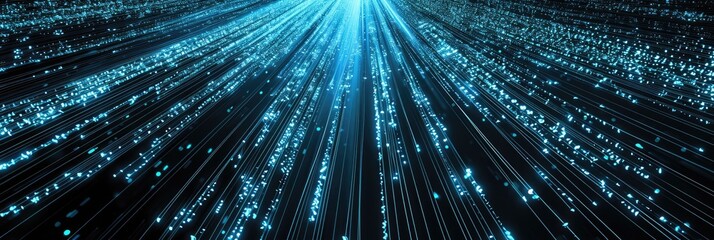 Abstract Cyber Matrix: Glowing Network Code and Data Growth in Blue Rays