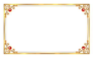 ゴールドフレーム　枠　素材　飾り枠　飾り罫　囲み　キラキラ　高級感　豪華　エレガント　クラシック　アンティーク　おしゃれ　シンプル　光る　飾り　見出し　タイトル　四角　白背景　白バック　透過