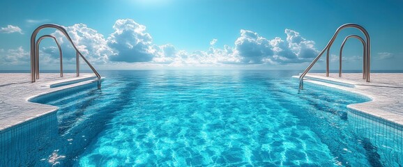Infinity Pool Overlooking the Ocean on a Sunny Day