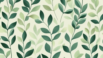 57.A minimalist green geometric pattern featuring organic shapes reminiscent of leaves and foliage, arranged in a seamless, tiled layout. The varying shades of green create a harmonious color