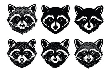 Raccoon head silhouette vector illustration
