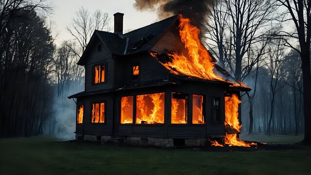 villa in fiamme