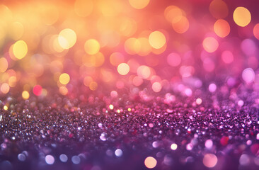 Colorful bokeh background with heart shapes creating a romantic atmosphere for celebrations or events. A dreamy and enchanting Valentine's Day background with bokeh lights, shimmering in pink 