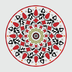 Colorful Floral Mandala vector art illustration