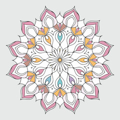 Colorful Floral Mandala vector art illustration