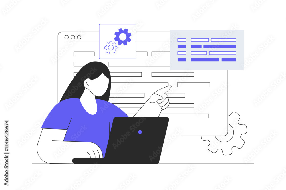 Poster developer testing software. character software development. online database, cloud disk. data storag