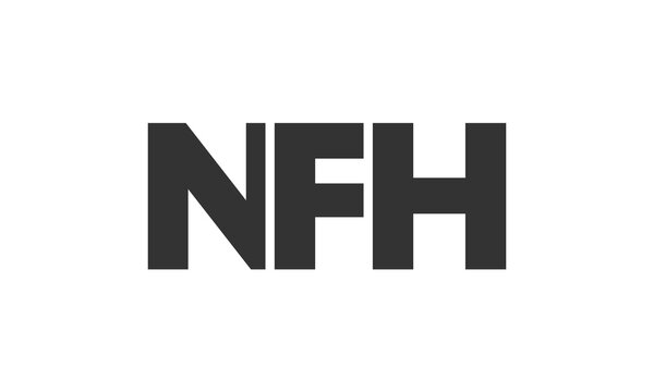 NFH logo design template with strong and modern bold text. Initial based vector logotype featuring simple and minimal typography. Trendy company identity.