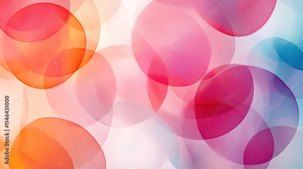 Aufkleber Abstract composition of colorful overlapping circles creating a vibrant and dynamic background.