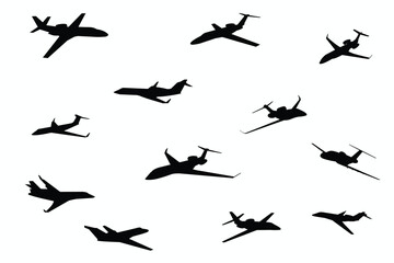 silhouettes of airplanes