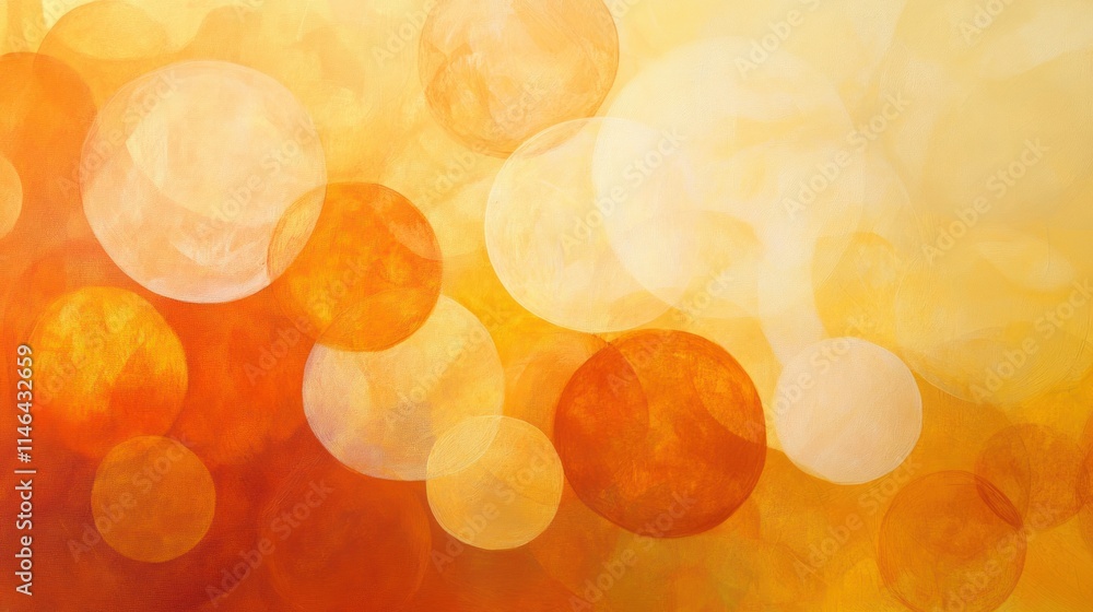 Aufkleber Abstract composition of warm colors and circular shapes creating a vibrant background.