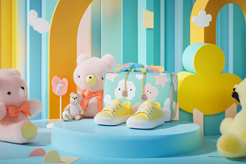 Adorable Kids Toys and Shoes Display