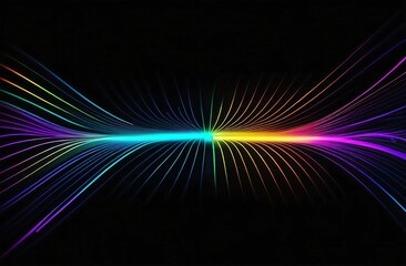 Abstract background with colorful lines on black.