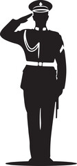 Saluting Soldier Silhouette in Bold Vector Art Style