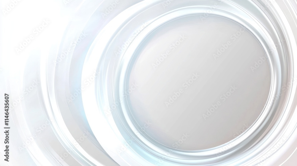 Poster abstract design featuring smooth curves and a bright, ethereal background.