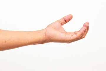 Photo of a man hand isolated on a white background