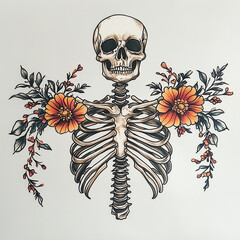 Tribal Collarbone tattoo flash illustration