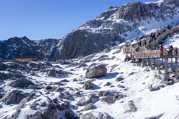 Lijiang City, China, year 2024, cold weather, good atmosphere, delicious food, there is a Jade...