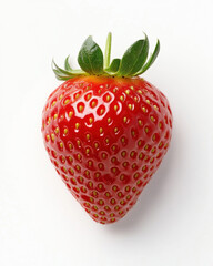Luscious Strawberry: A single, ripe strawberry, glistening with dew, takes center stage. Its vibrant red hue and detailed texture are captivating.