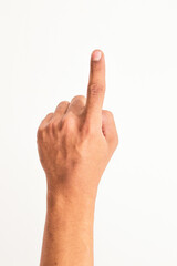 Photo of a man hand isolated on a white background