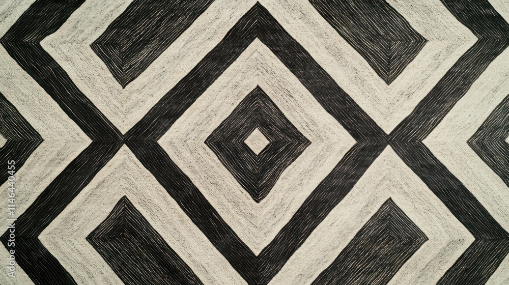 Poster abstract geometric pattern featuring alternating black and white diamonds.