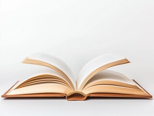 Healthy minds like open books, warm brown wood, vibrant white backdrop.