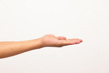 Photo of a man hand isolated on a white background