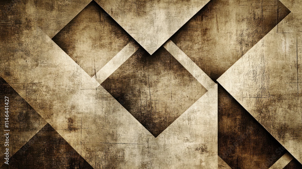 Aufkleber Abstract geometric patterns with a textured, earthy color palette.