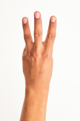 Obraz premium Photo of a man hand isolated on a white background