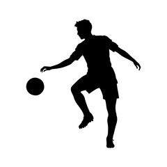 Black soccer player silhouette icon vector illustration design on white background.