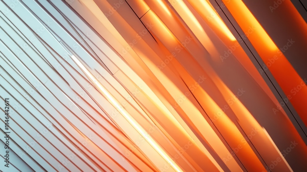 Poster Abstract image featuring illuminated vertical lines in warm tones creating a dynamic composition.