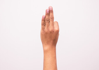Photo of a man hand isolated on a white background