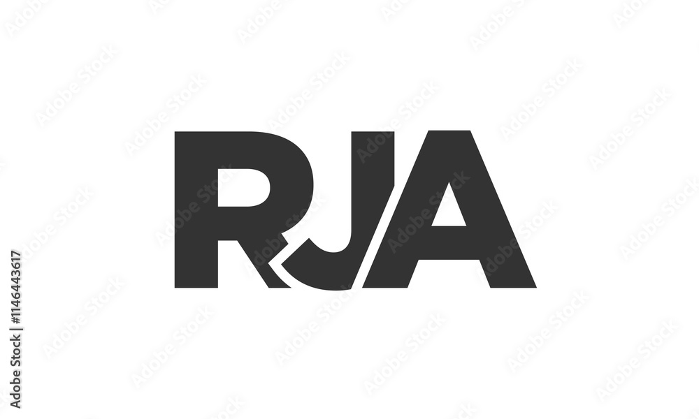 Poster rja logo design template with strong and modern bold text. initial based vector logotype featuring s