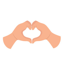 Hand Heart Gesture Illustration Isolated on White Background