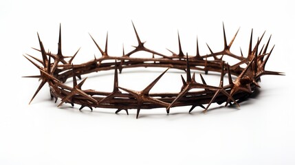 Crown of thorns symbolizing sacrifice and suffering in a stark setting