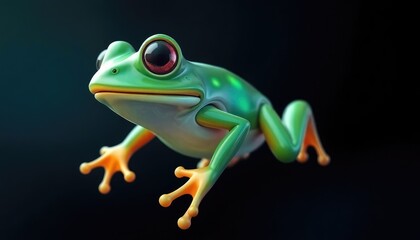 4K HD Wallpapers Abstract Digital Frog With Exaggerated Features And Glowing Green Skin, Hopping Through Space. Desktop Wallpaper HD. HD Backgrounds