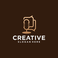 podcast chat logo design. collection of vector podcast chat logos.